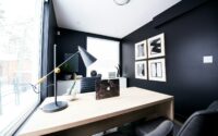 table lamp on desk inside room